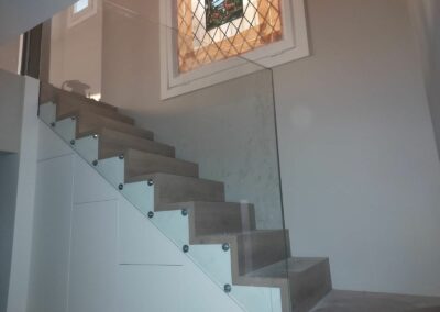 Cristal transparente para baranda de escalera interior
